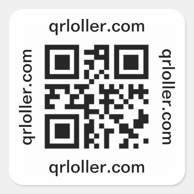 QR code Rick Roll to phone number Square Sticker (Front)