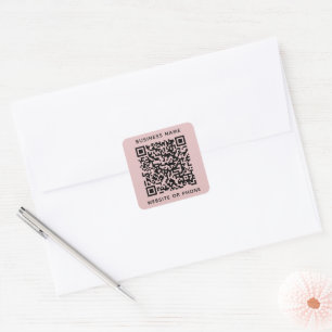QR Code Round Business Square Sticker