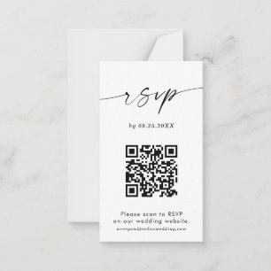 QR Code RSVP Card   Modern Minimalist Wedding RSVP