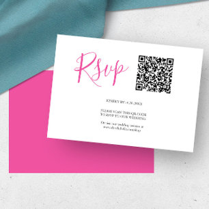 QR code RSVP Cards Vibrant Pink