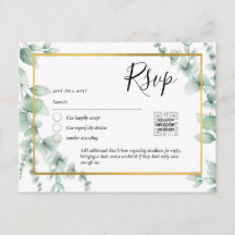 QR CODE RSVP Eucalyptus Leaves Greenery Wedding Po