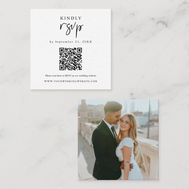 QR code RSVP Modern Wedding Insert (Front/Back)