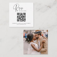 QR Code RSVP Photo Wedding Website Elegant 