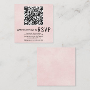 QR code RSVP stained soft pink wedding Enclosure Card