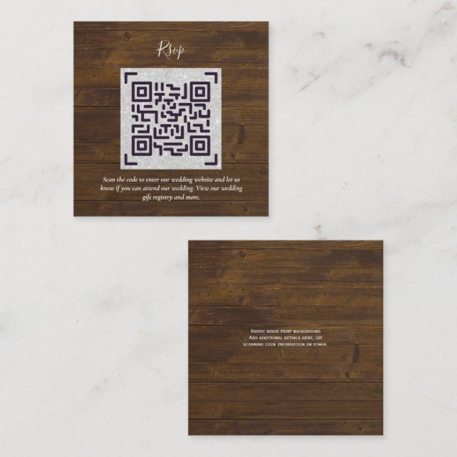 QR CODE RSVP Wedding Details Accommodation Gifts Enclosure Card (Front/Back)