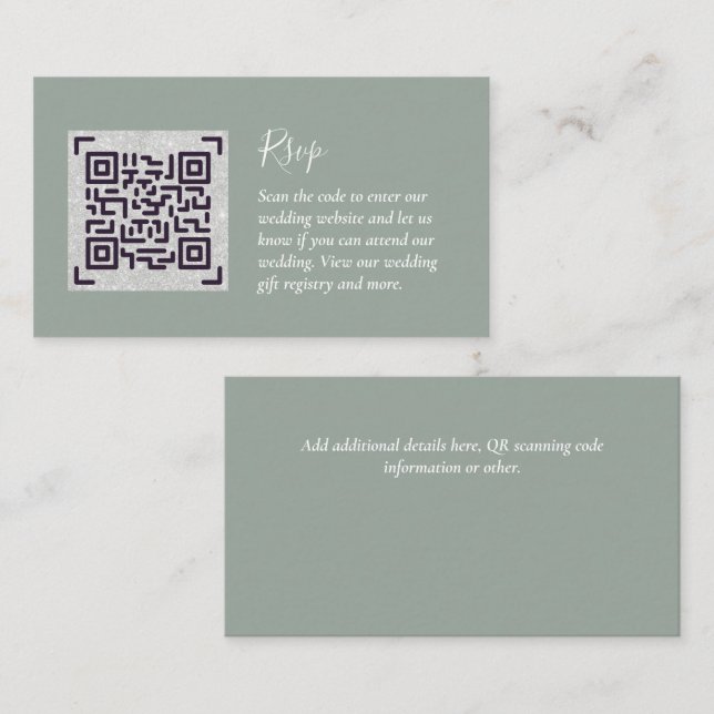 QR CODE RSVP Wedding Details Accommodation Gifts Enclosure Card (Front/Back)