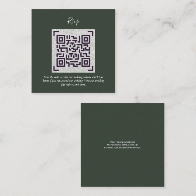 QR CODE RSVP Wedding Details Accommodation Gifts Enclosure Card (Front/Back)