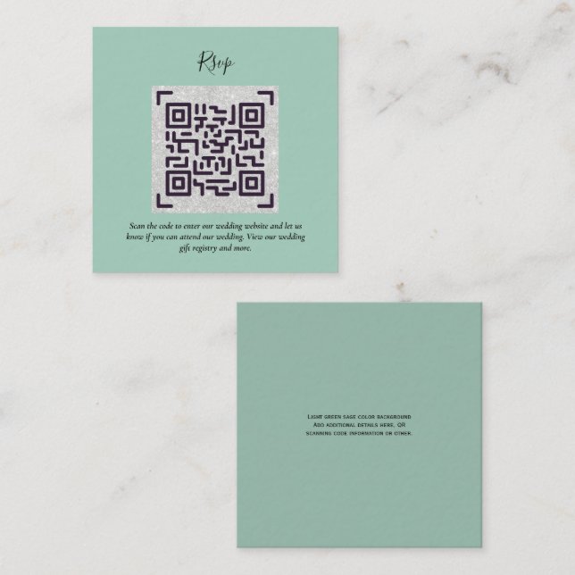 QR CODE RSVP Wedding Details Accommodation Gifts Enclosure Card (Front/Back)