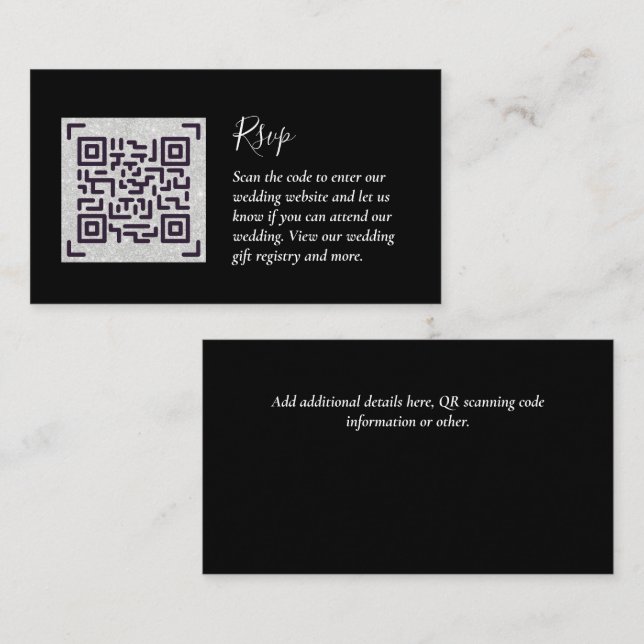 QR CODE RSVP Wedding Details Accommodation Gifts Enclosure Card (Front/Back)