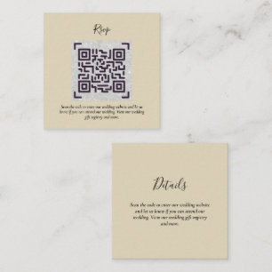 QR CODE RSVP Wedding Details Accommodation Gifts Enclosure Card