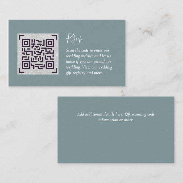 QR CODE RSVP Wedding Details Accommodation Gifts Enclosure Card (Front/Back)