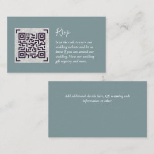 QR CODE RSVP Wedding Details Accommodation Gifts Enclosure Card