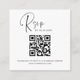 QR Code RSVP Wedding Website Elegant Enclosure Card