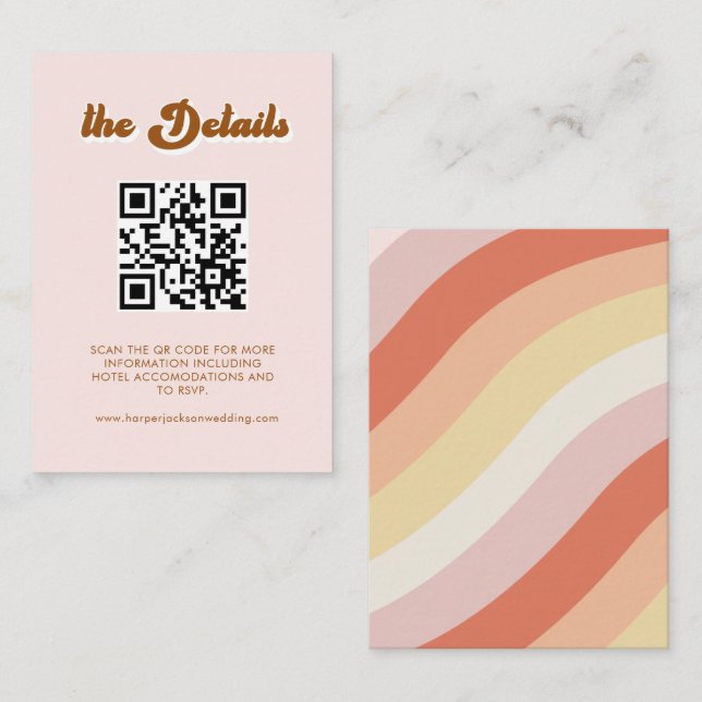 QR Code RSVP Wedding Website Enclosure Card (Front/Back)