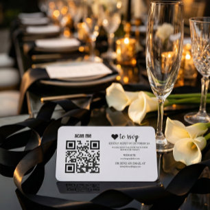 QR Code RSVP Wedding Website Simple Photo Response Enclosure Card