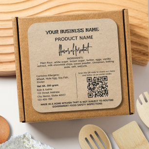 QR Code Rustic Texas Cottage Law Food label 