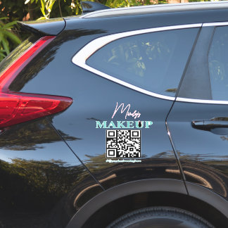 QR Code Salon Business Name Car Decal