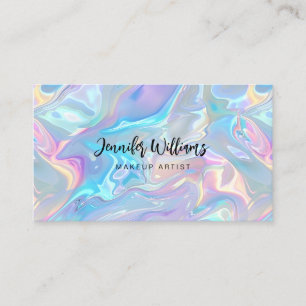QR Code Salon Elegant Holographic  Business Card