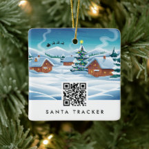 QR Code Santa Tracker Kids Modern Christmas Snow
