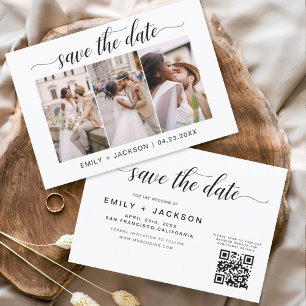QR Code - Save the Date Modern Elegant 3 Photo