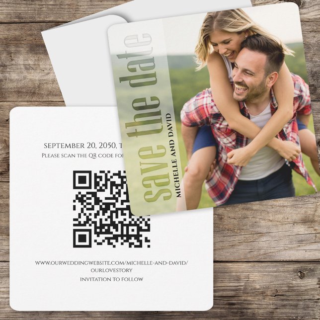 QR Code Save the Date Photo Minimalist Modern (Creator Uploaded)