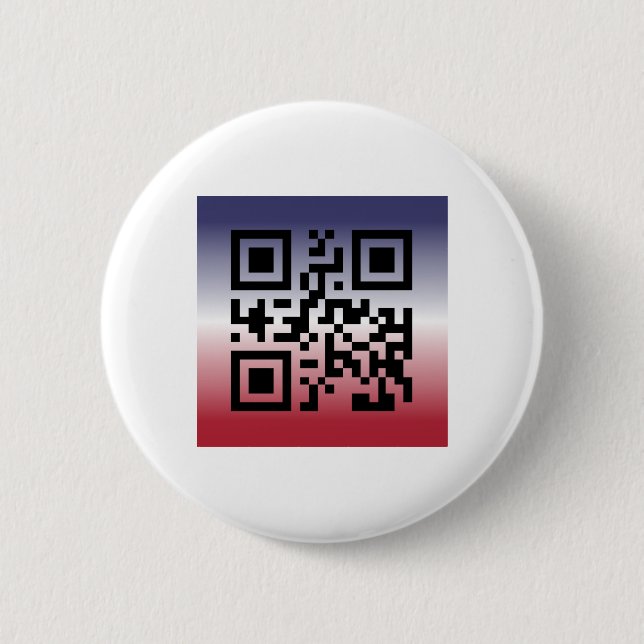 QR Code® Saying: HAPPY 4TH OF JULY 6 Cm Round Badge (Front)