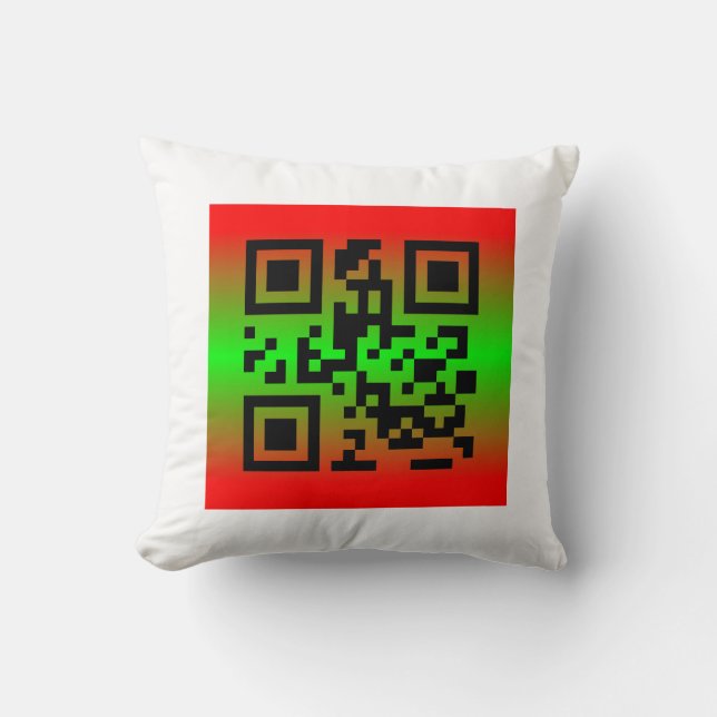 QR Code® Saying: HAPPY HOLIDAYS Cushion (Front)