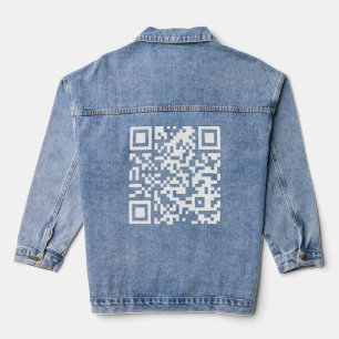 QR code saying Nett Kann Ich Auch Bringt Aber Nix  Denim Jacket
