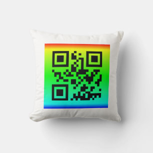 QR Code® Saying: THANKS FOR YOUR HELP Cushion