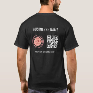 QR Code Scan and Custom Business Company Logo T-Shirt