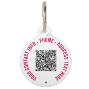 QR Code Scan and Custom Text Your Pet ID Tag