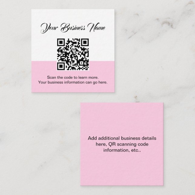 QR Code Scan Business Card (Front/Back)
