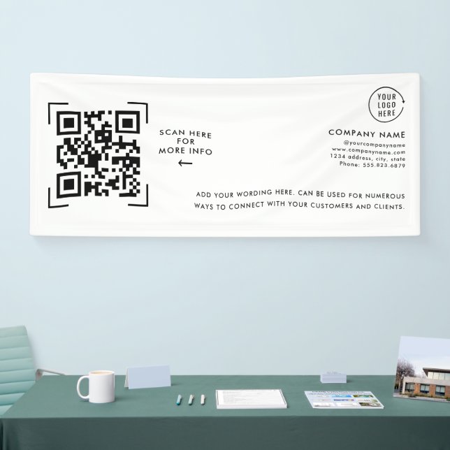 QR Code Scan | Business Logo Professional   Banner (Tradeshow)
