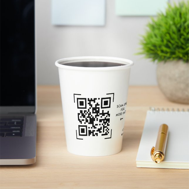 QR Code Scan | Business Logo Professional   Paper Cups (Insitu)