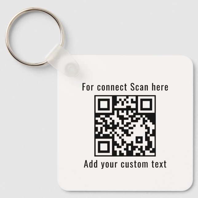 QR Code Scan Business Logo Promo Keychains (Front)