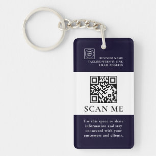 QR Code Scan Business Logo Promo Keychains