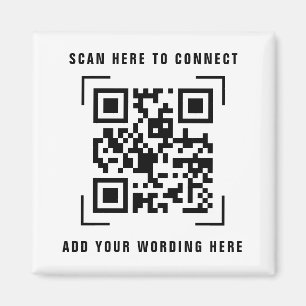 QR Code Scan   Business Logo Promotional Magnet
