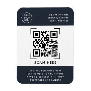 QR Code Scan   Business Logo Promotional  Magnet