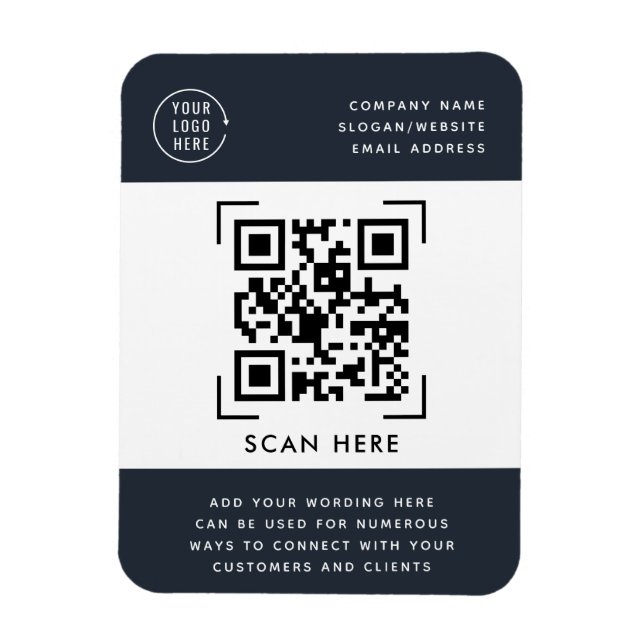 QR Code Scan | Business Logo Promotional  Magnet (Vertical)