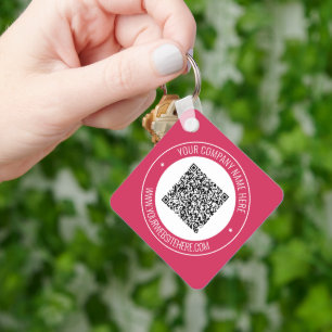 QR Code Scan Cuastom Text Keychain Choose Colours