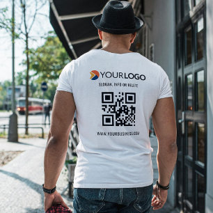 QR Code Scan Custom and Promotional Business Logo T-Shirt