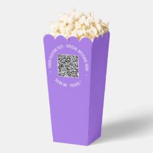 QR Code Scan Custom Text and Colours Popcorn Box