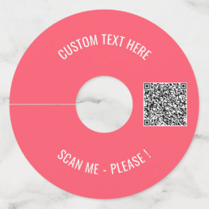 QR Code Scan Custom Text and Colours Wine Glass Ta Wine Glass Tag