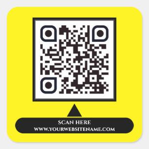 QR Code Scan Here URL Template Business Square Sticker
