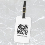 QR Code Scan if Lost Contact Minimal Simple White Luggage Tag<br><div class="desc">A simple stylish custom QR code luggage tag design in a modern minimalist typography on a simple white background. The QR code and name can easily be personalised to make a design as unique as you are! The perfect bespoke gift or accessory to ensure that your luggage is safely returned...</div>