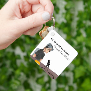 QR Code Scan   Illustrated Podcast Promotional Key Ring