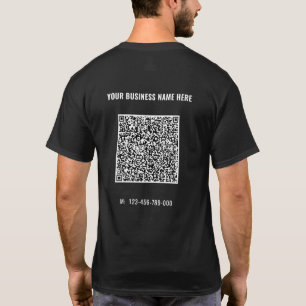 QR Code Scan Info and Custom Text Business T-Shirt