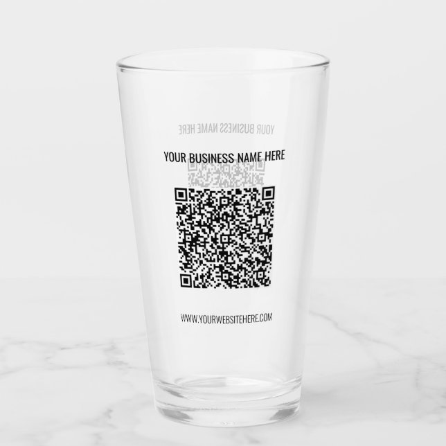 QR Code Scan Info and Custom Text Glass Template (Front)