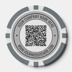 QR Code Scan Info and Text Business Poker Chips