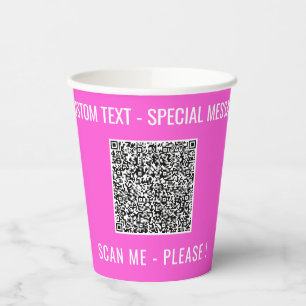 QR Code Scan Info and Text Paper Cups Choose Colou